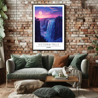 Victoria Falls Sunset Travel Poster