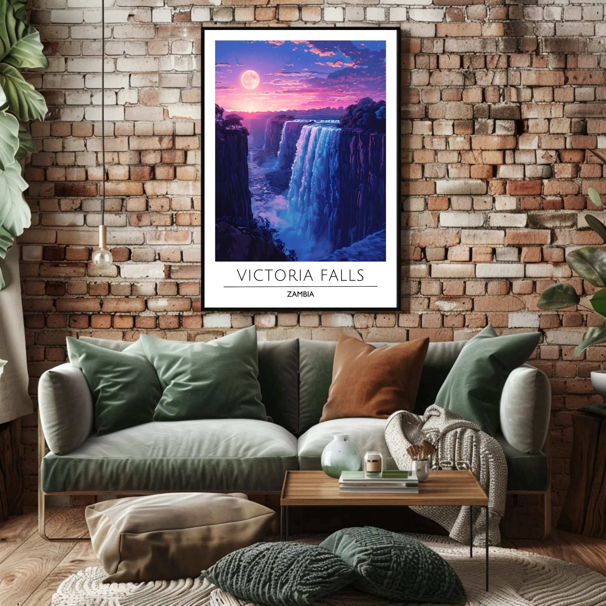 Victoria Falls Sunset Travel Poster