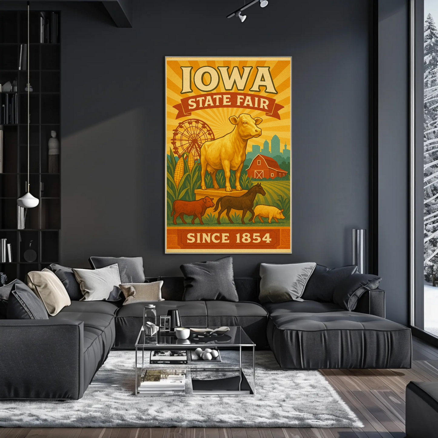 Iowa State Fair Livestock Agriculture Celebration Travel Poster