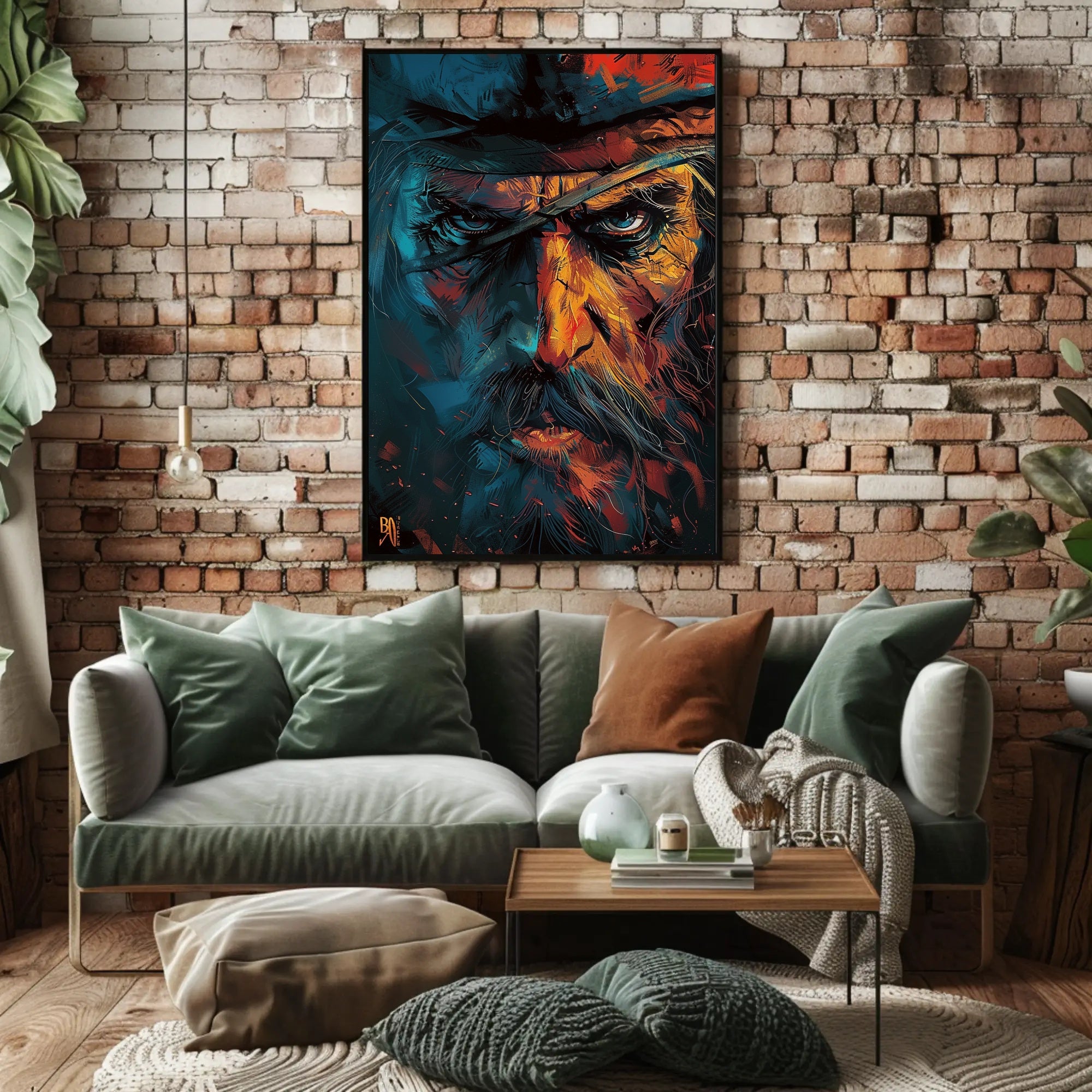 Rugged Cowboy Western Art Poster: Intense Portrait PosterGoat