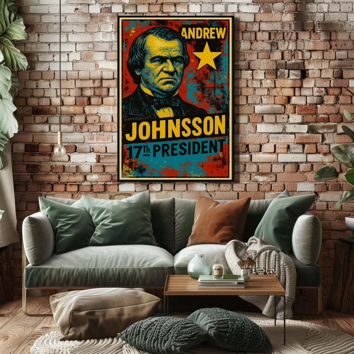 Andrew Johnson 17th President of the United States Graffiti Pop Art Poster