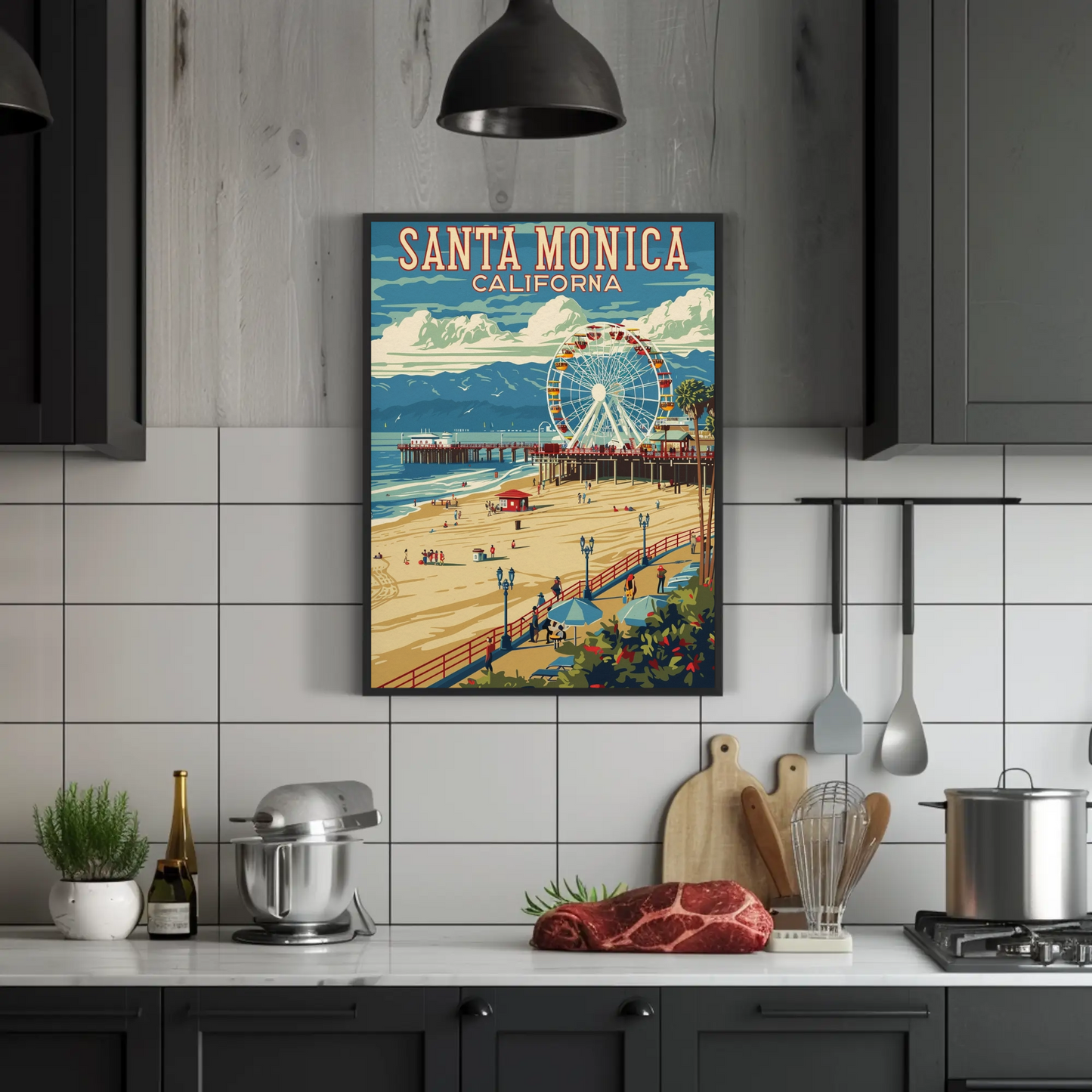 Santa Monica California Vintage Poster