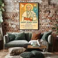 Saint John XXIII Vintage Religious Art Poster