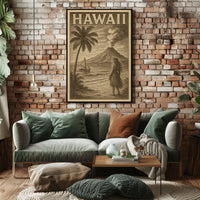 Hawaii Vintage Travel Decor Poster
