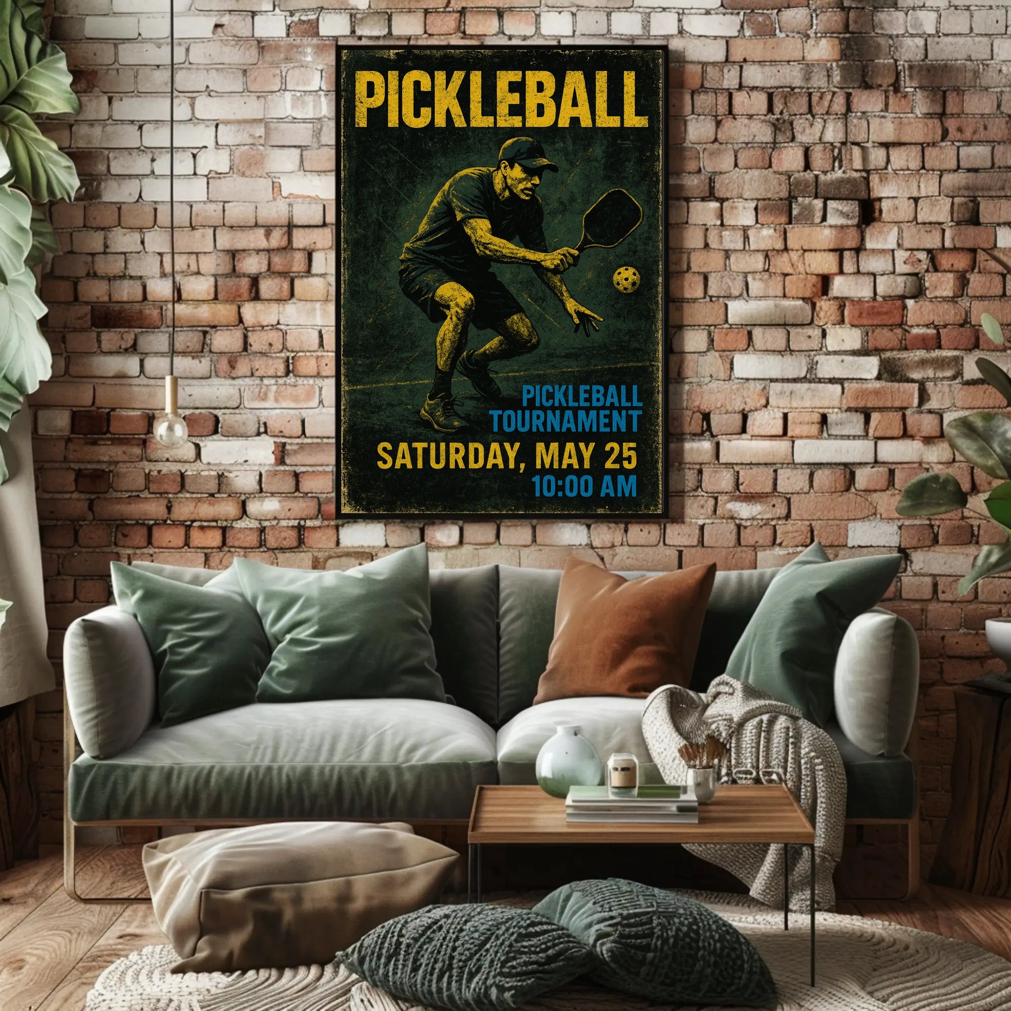 Pickleball Tournament Energy Sports Poster PosterGoat