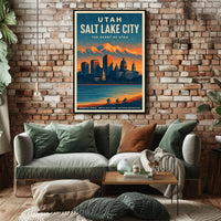 Salt Lake City Scenic Travel Poster PosterGoat