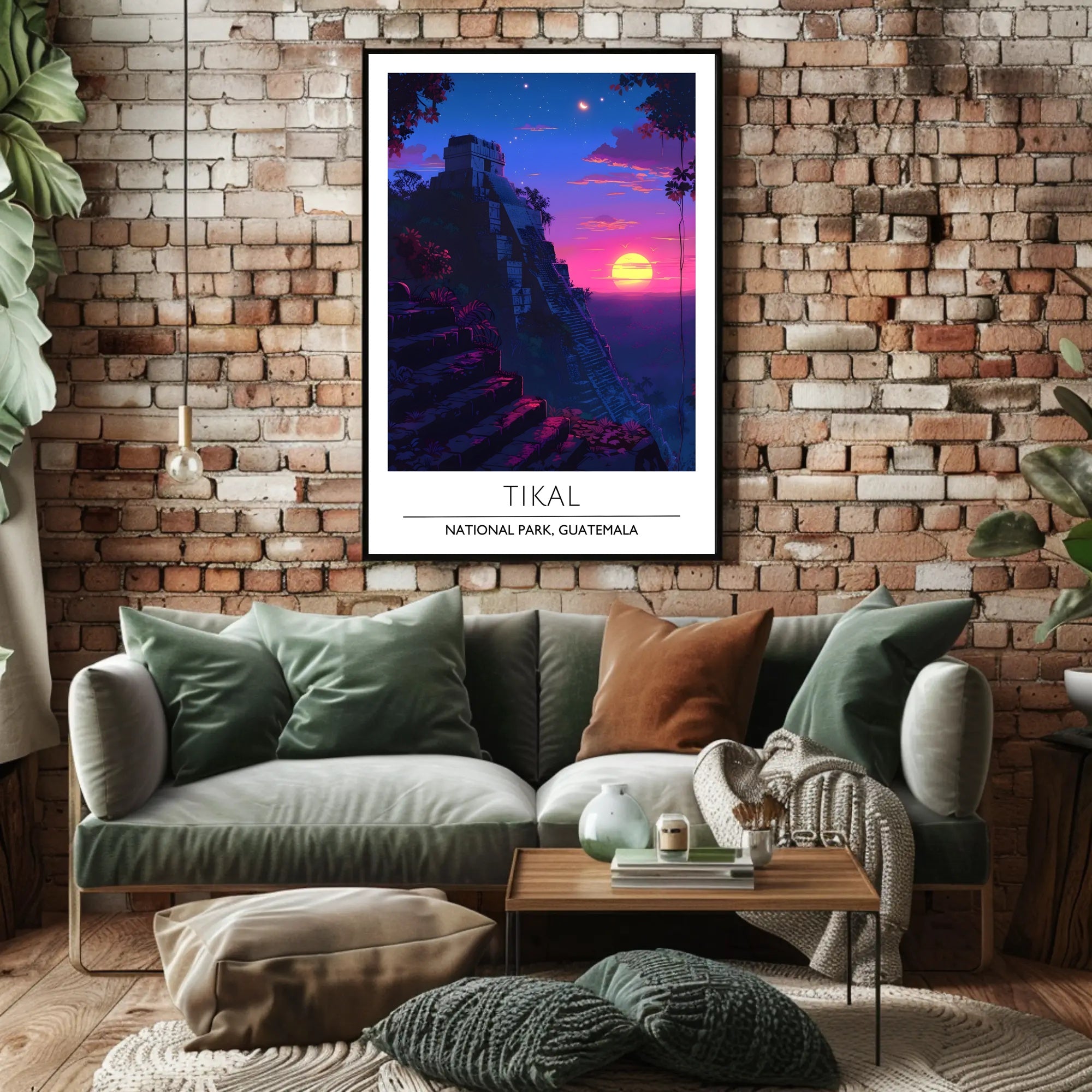 Tikal Temple Sunset Adventure National Park Poster