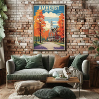 Serene Autumn Scene in Amherst Travel Poster