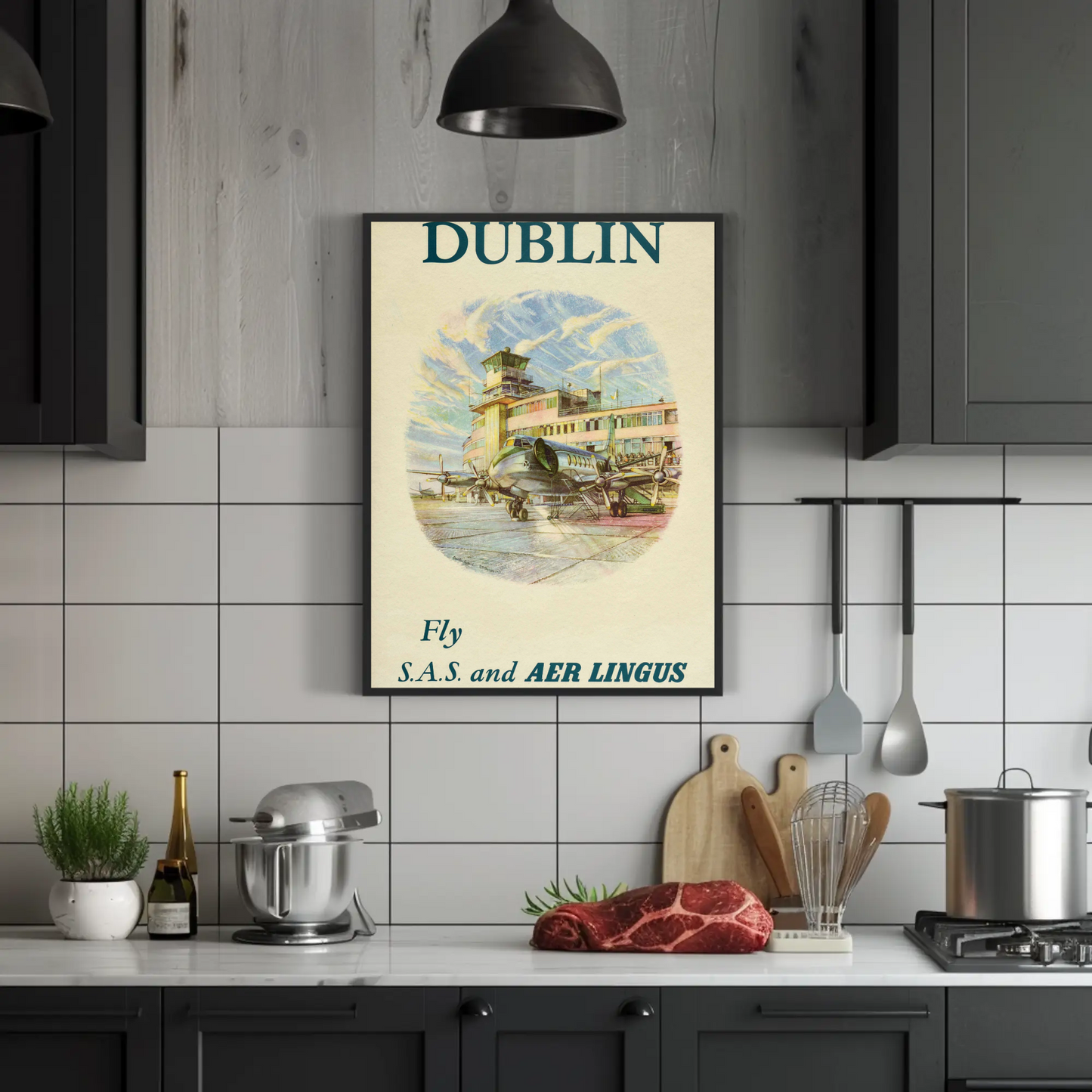 Vintage Poster - Dublin Aer Lingus Airport