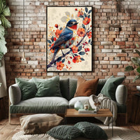 Vibrant Bird And Blossoms Poster