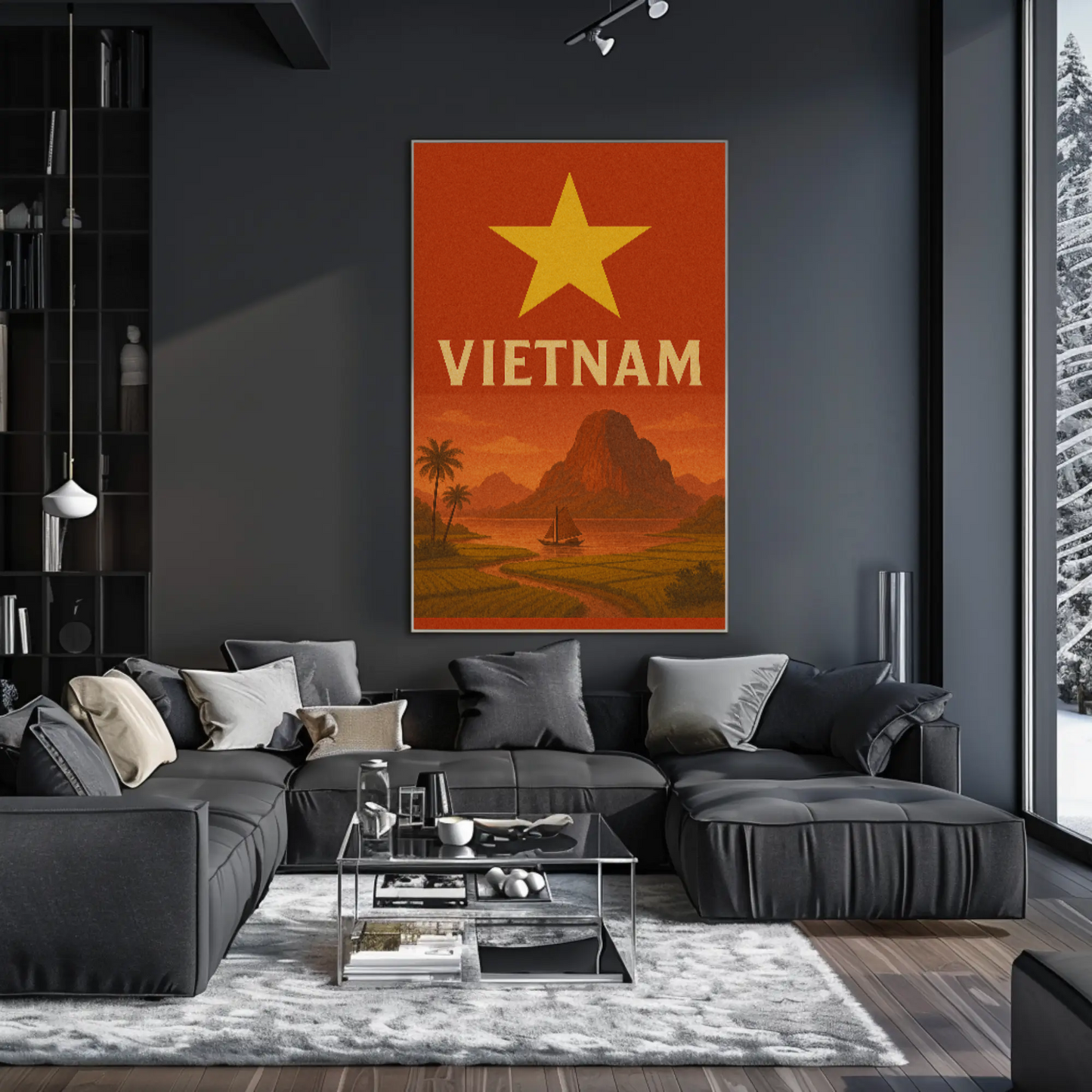 Vietnamese Serenity Travel Art: Vintage Exploration Travel Poster