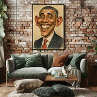Barack Obama Caricature Poster PosterGoat