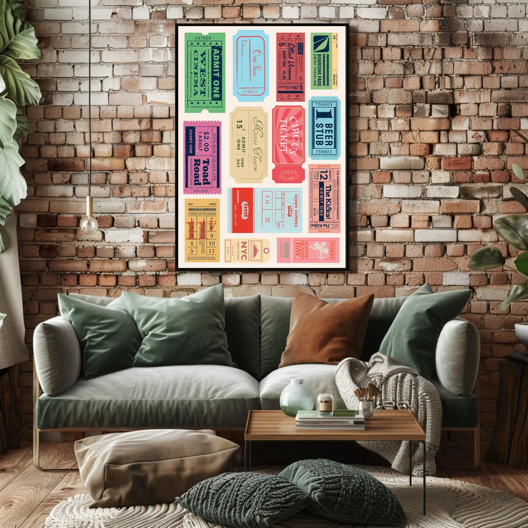 Vintage Nostalgia Ticket Collage: Travel Poster PosterGoat