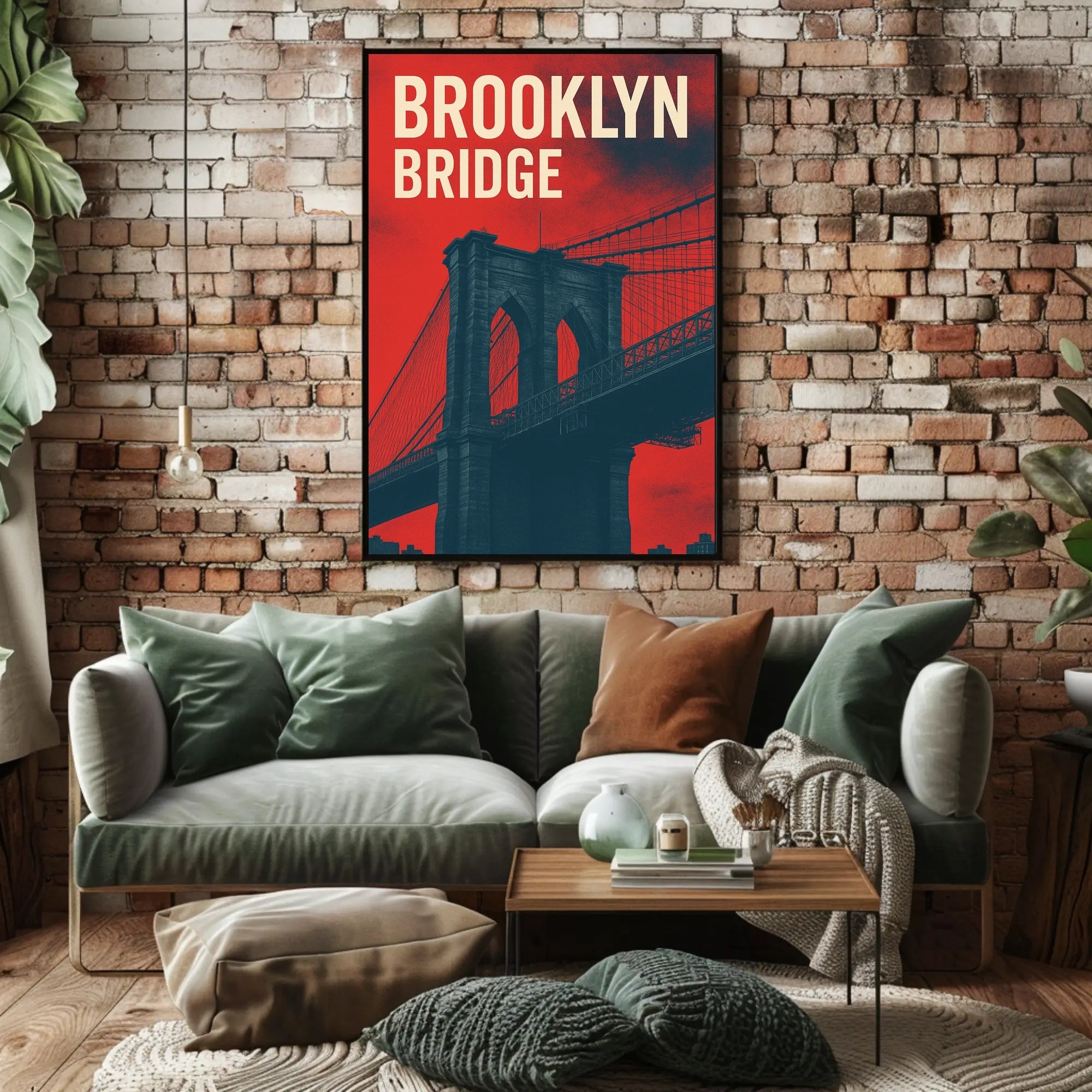 Brooklyn Bridge Urban Elegance: Modern Cityscape Poster