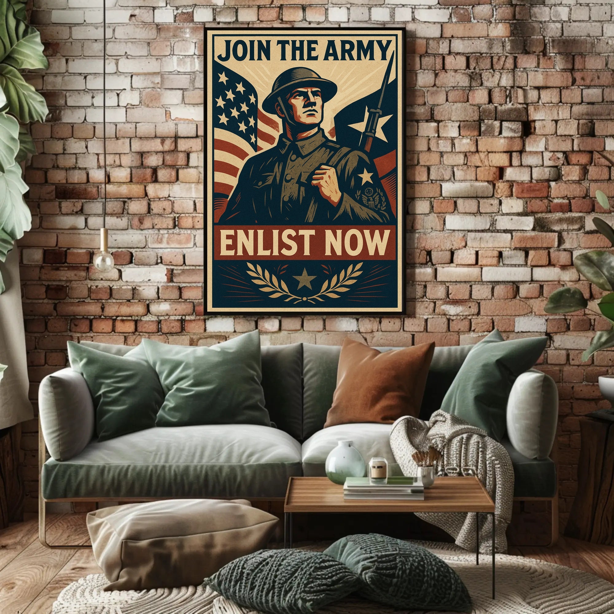 Patriotic Soldier WWII Military Recruitment Propaganda Poster PosterGoat