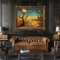 Surreal Time Distortion Scene Artistic Poster