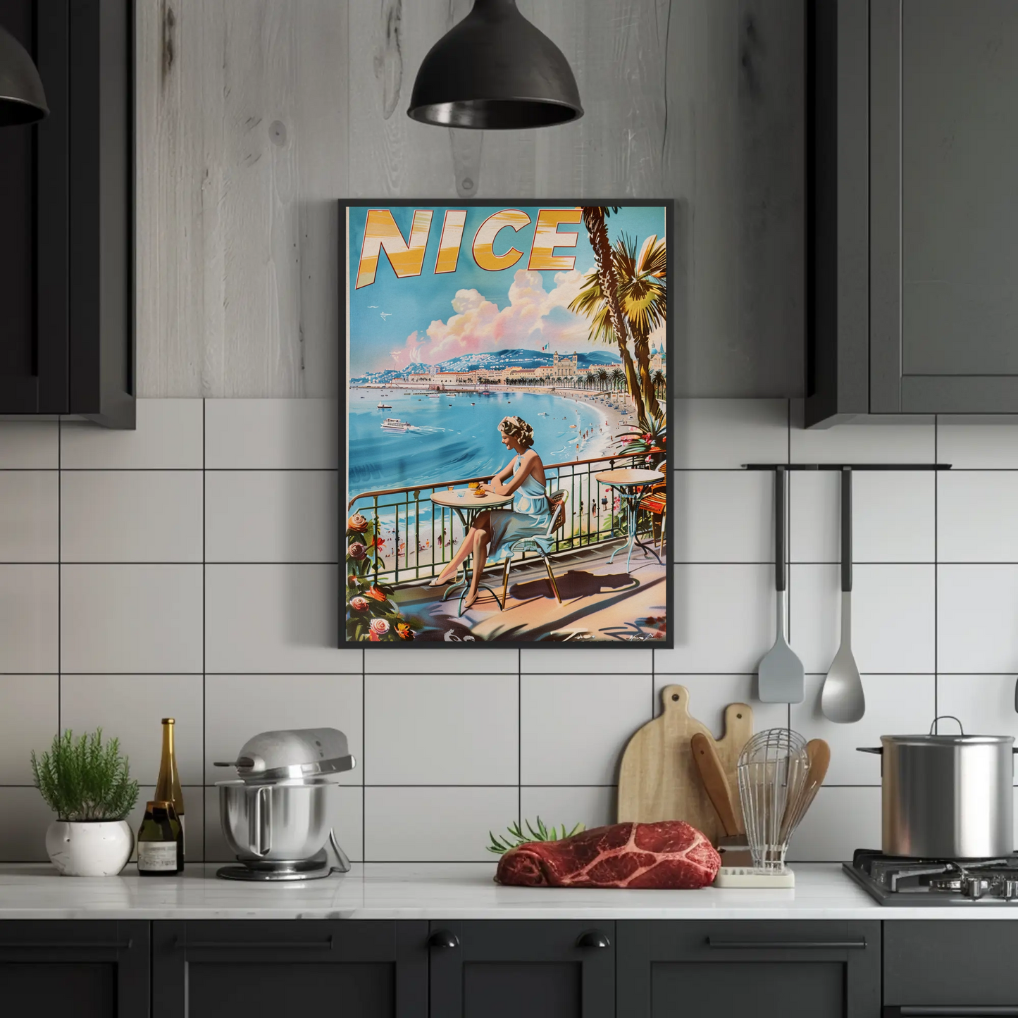 Vintage Travel Poster - Nice France Riviera