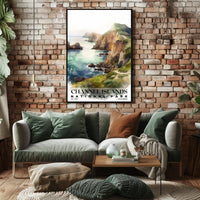 Channel Islands Watercolor Wall Art Poster