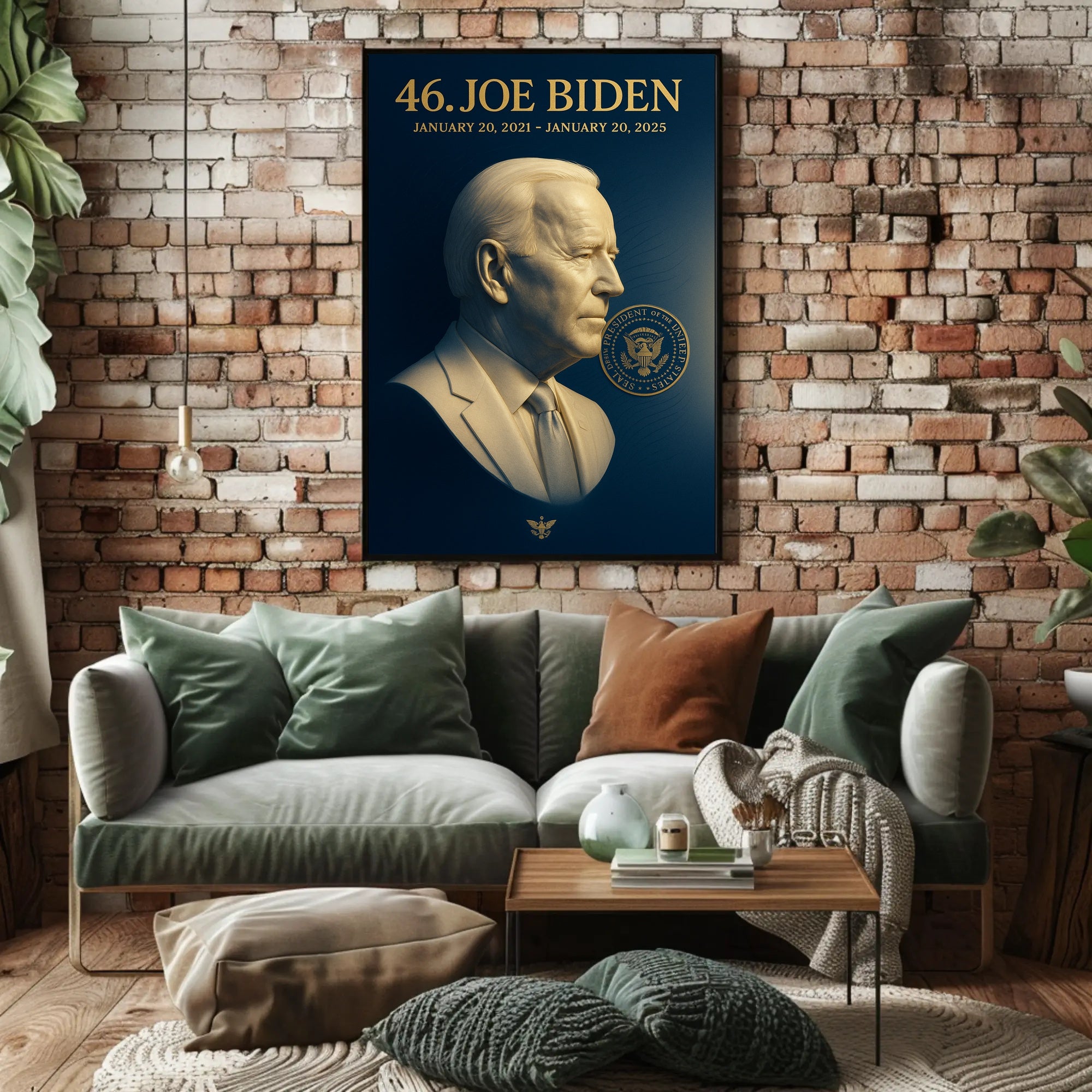 Joe Biden 3d bust 46th President Poster PosterGoat