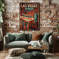 Las Vegas Vintage Travel Art Deco Collector Poster