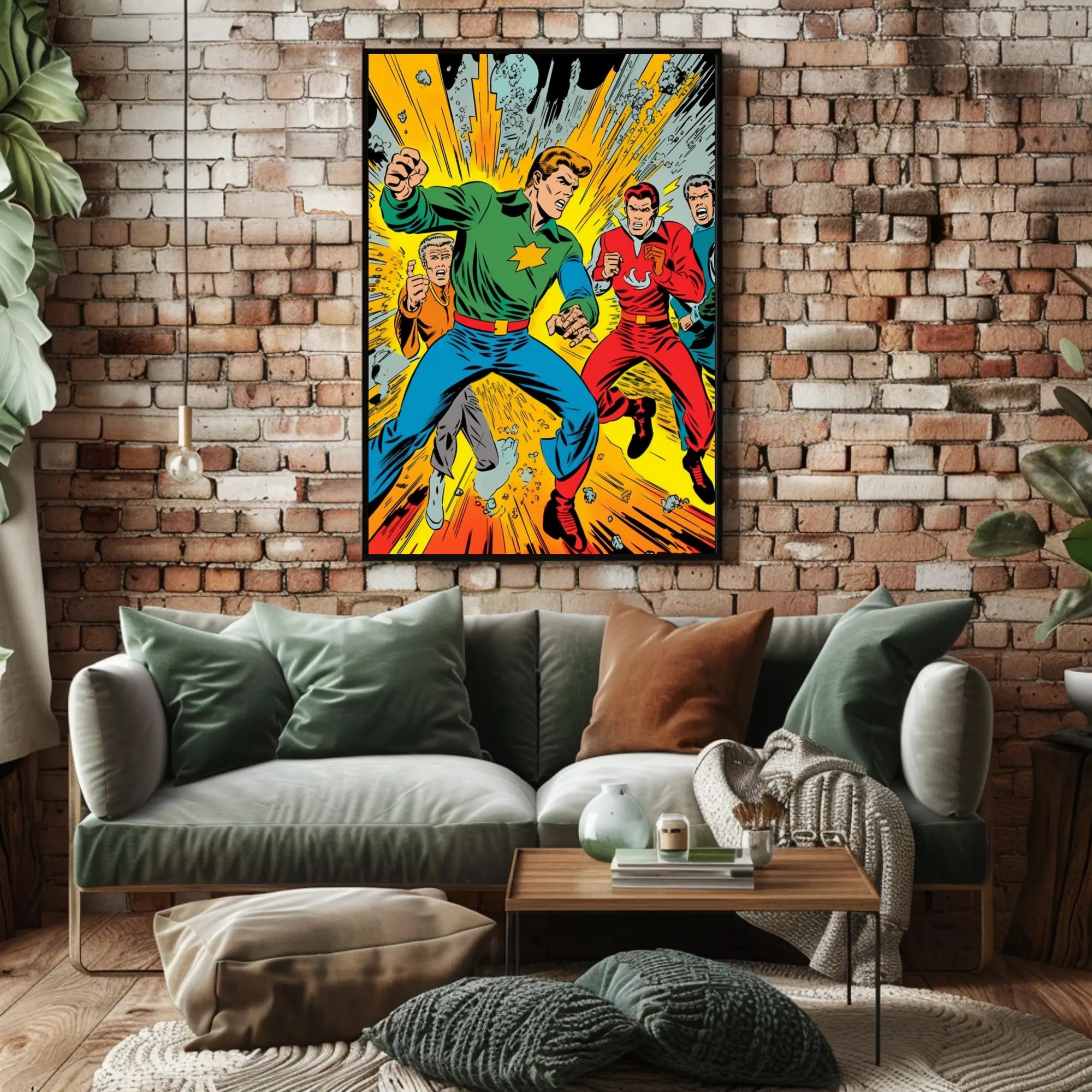 Dynamic Heroes in Action Poster