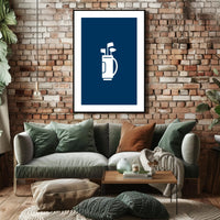 Minimalist Golf Bag Silhouette on Sports Poster