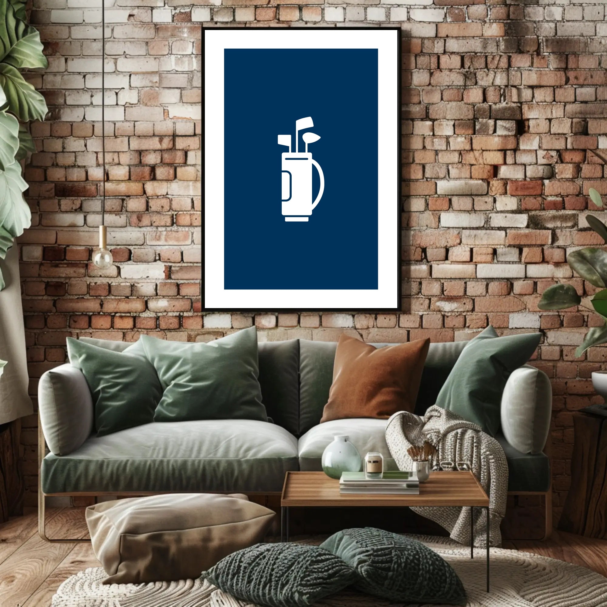 Minimalist Golf Bag Silhouette on Sports Poster