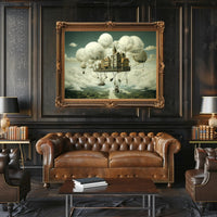 Floating Castle in Mid-Air Fantasy or Mythology Poster