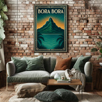Bora Bora Art Deco Travel Poster PosterGoat