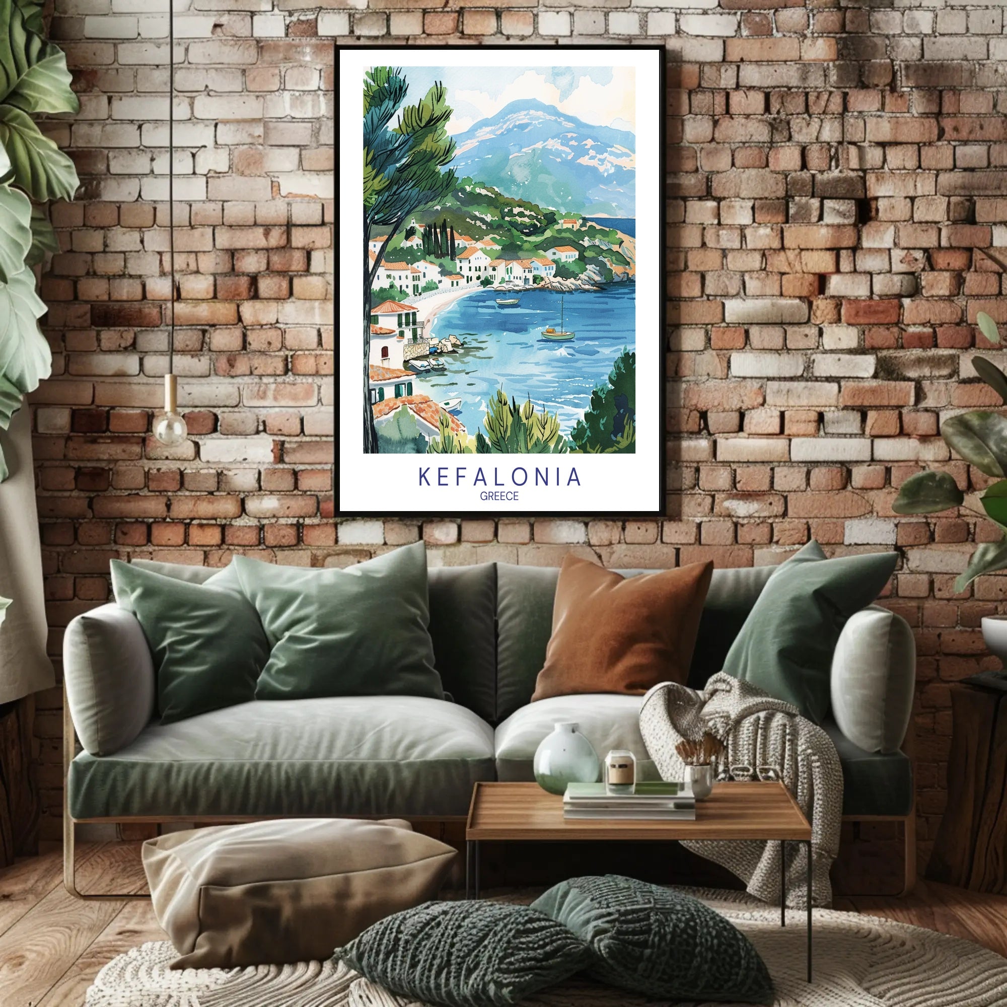 Kefalonia Coastal Tranquility Travel Poster PosterGoat