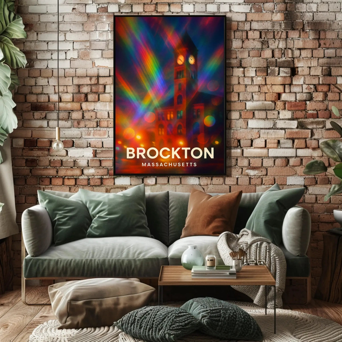 Brockton Massachusetts Vibrant Pop Art Decor Lovers Poster