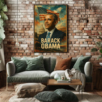 Barack Obama 44th President of the United States Layered Digital Collage Poster