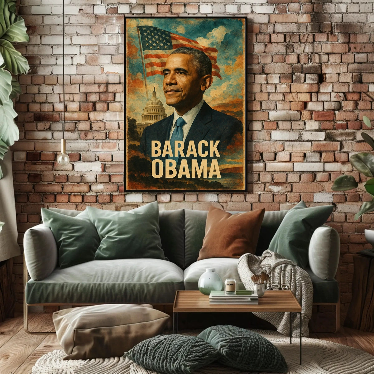 Barack Obama 44th President of the United States Layered Digital Collage Poster