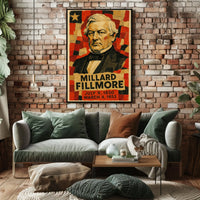 Millard Fillmore 13th President of the United States Layered paper Collage Poster