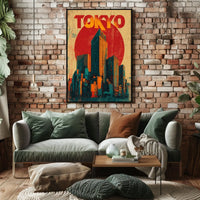 Tokyo Skyline Retro Poster