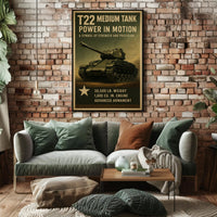 T22 Medium Tank Vintage Military Recruitment Poster
