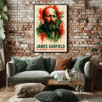James Garfield Abstract Watercolor Portrait Historical Poster