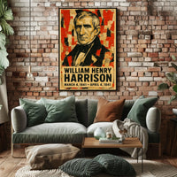 William Henry Harrison 9th President of the United States Layered paper Collage Poster