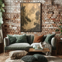 Misty Mountain Landscape Poster