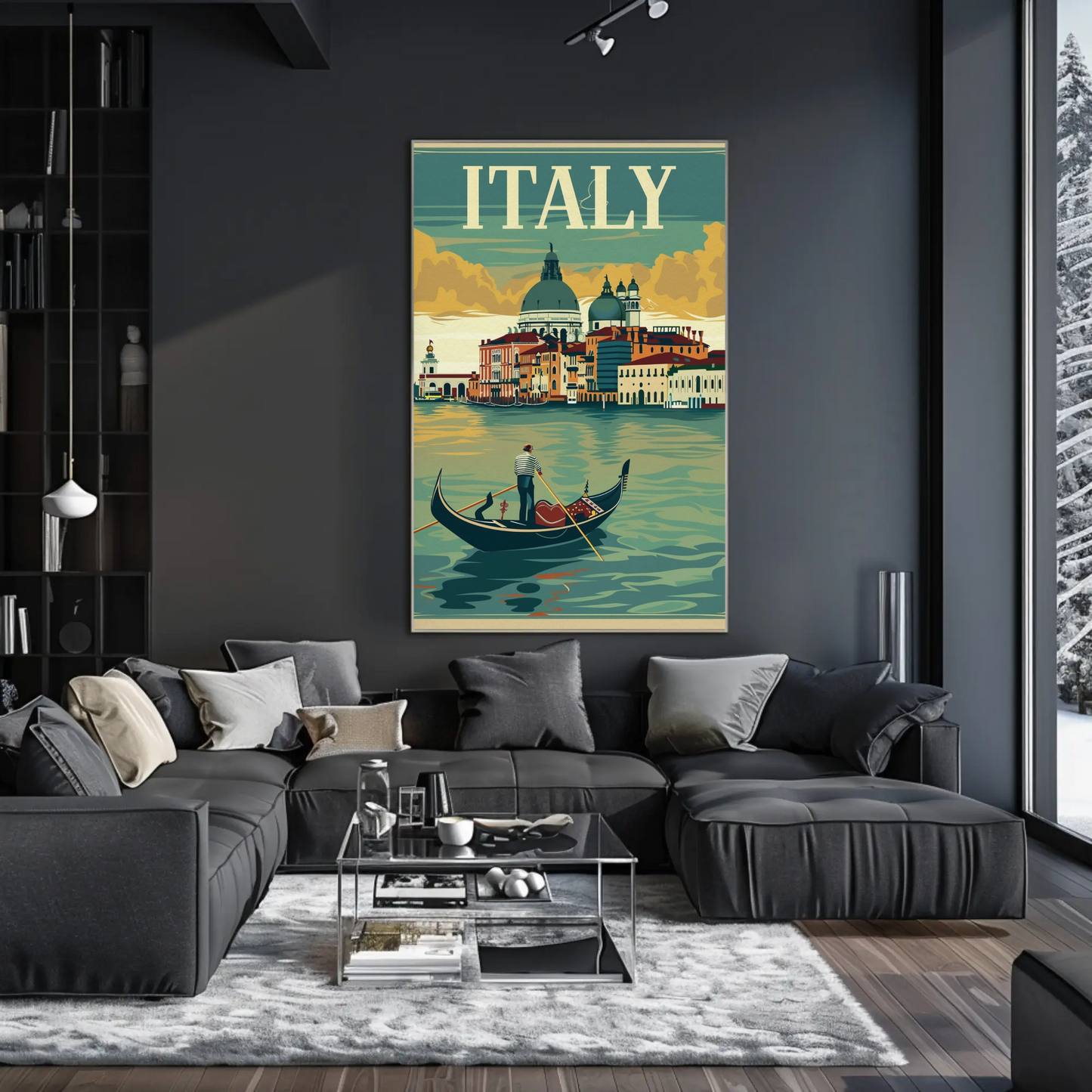 Italy Gondola Venice Grand Canal Travel Poster