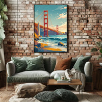 Golden Gate Bridge Vibrant Modern Art Poster