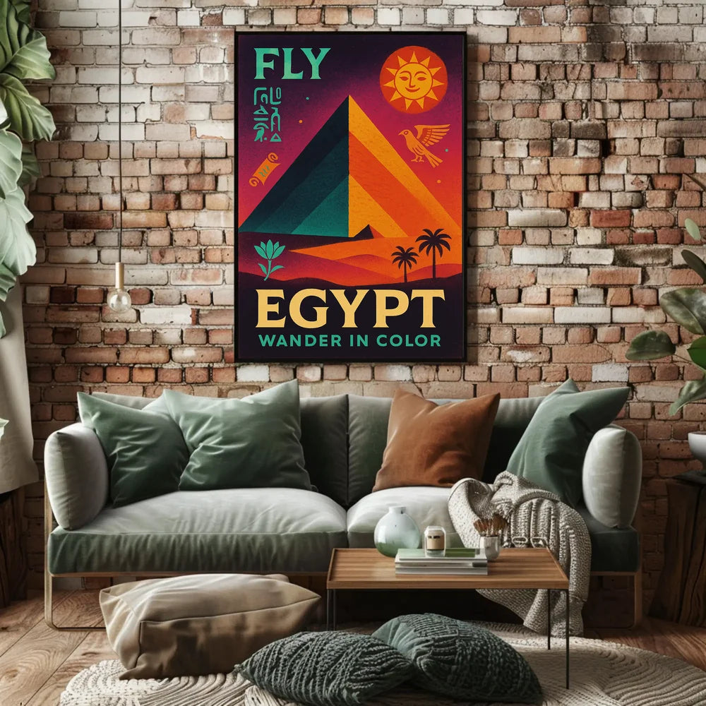Egyptian Adventure Vibrant Pyramids Travel Poster PosterGoat