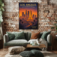 Los Angeles Skyline Vintage Urban or Cityscape Poster