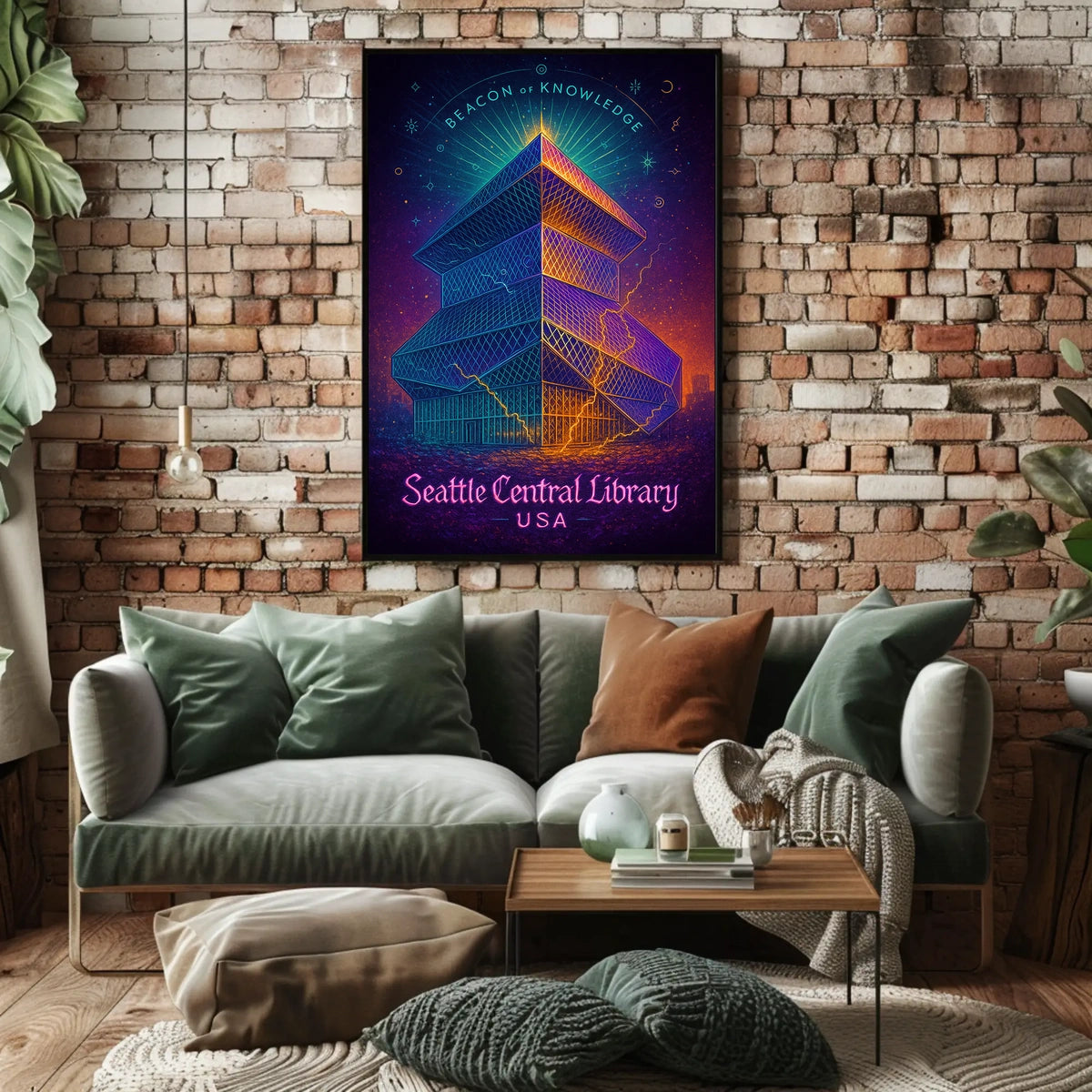 Seattle Central Library Beacon of Knowledge Poster