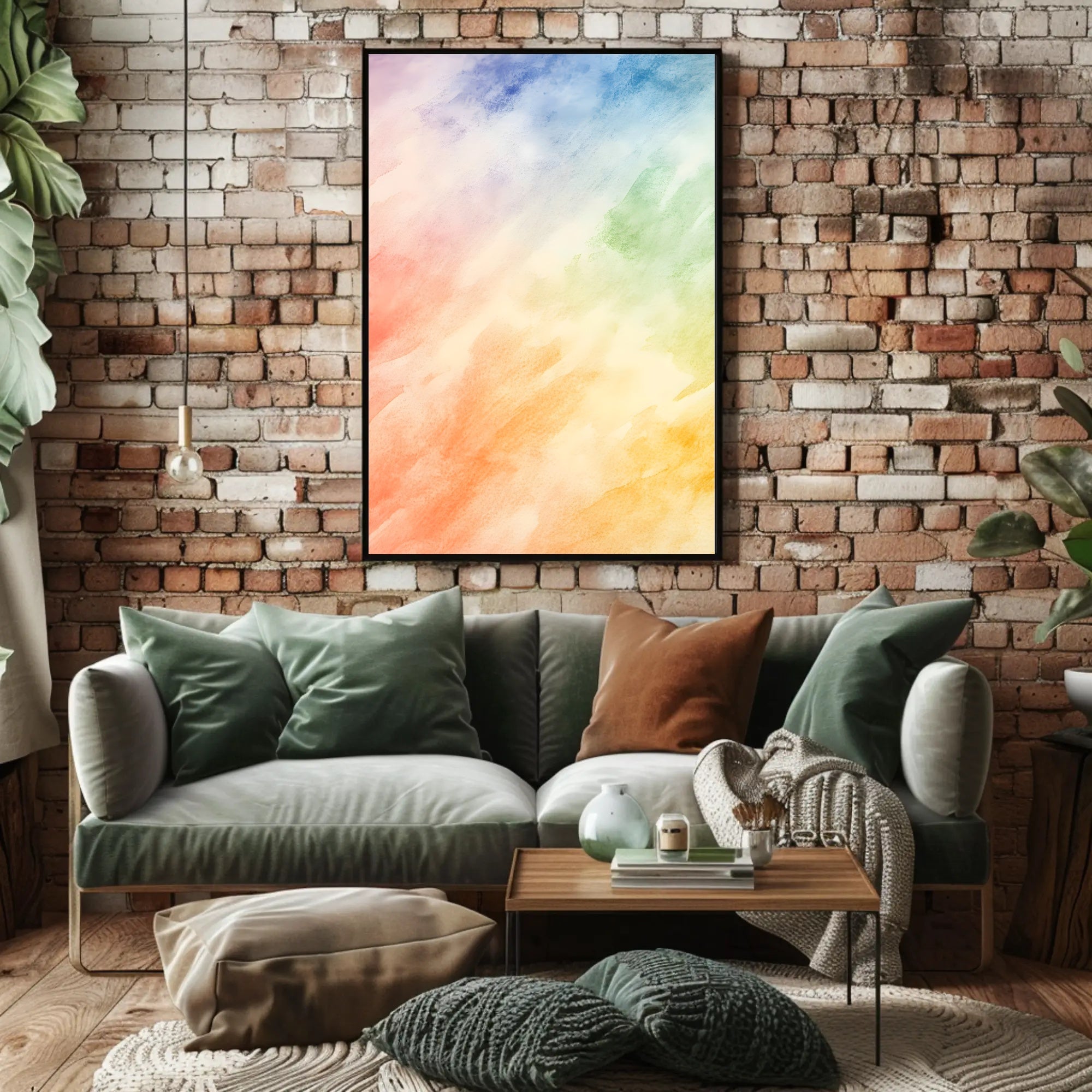 Watercolor Abstract Poster Colorful Modern Wall Art