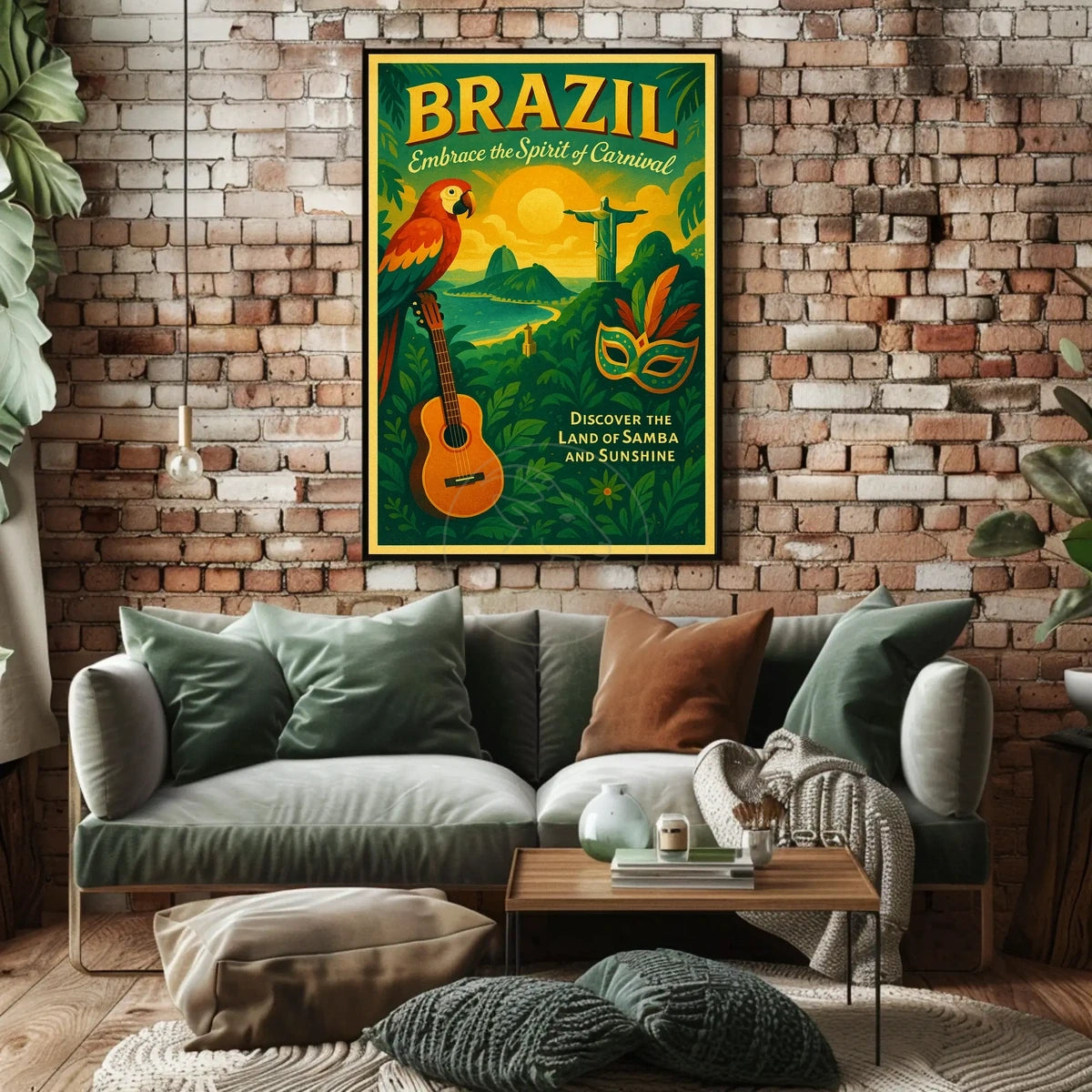 Brazilian Vibes Vintage Travel Poster