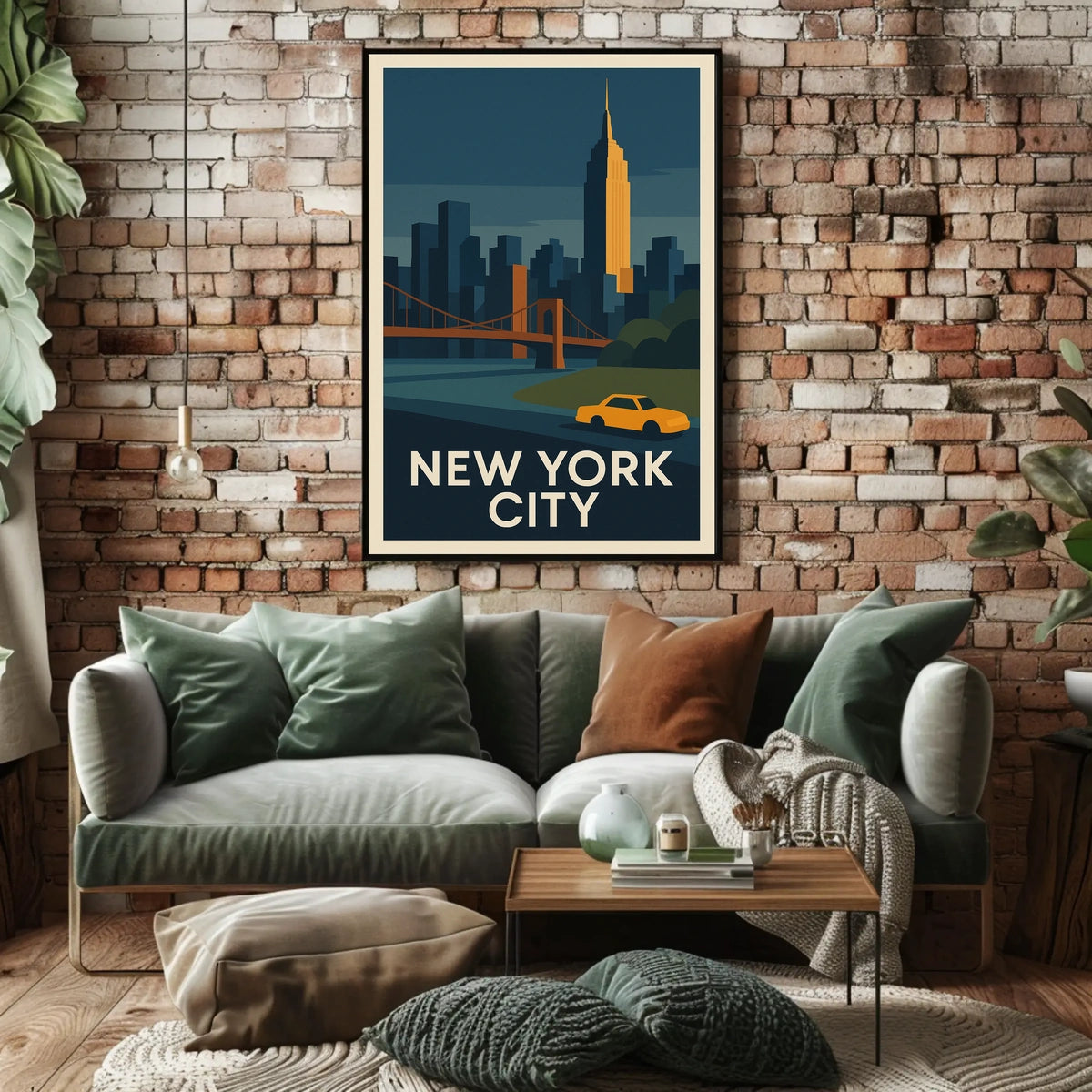 New York City Poster Modern Travel Iconic Bold Wall Art