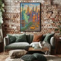 New York City Urban Energy Art Poster Modern Wall Art