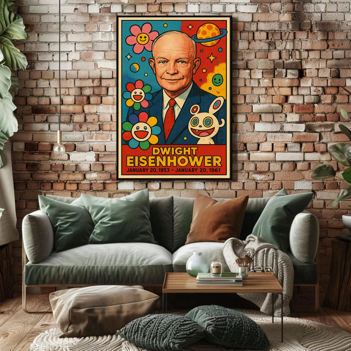 Eisenhower Pop Art Poster: Playful Presidential Tribute