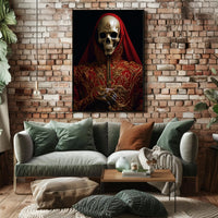 Regal Elegance In Red And Gold Poster PosterGoat